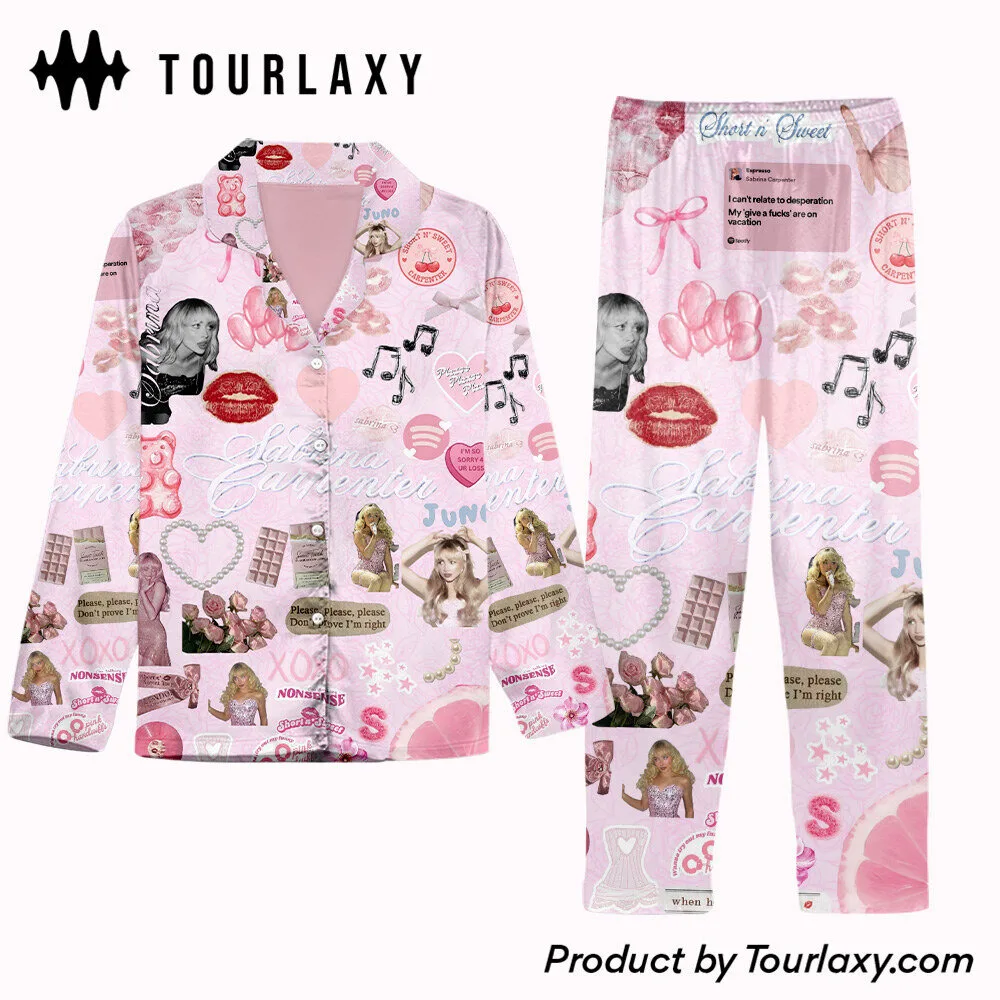 Sabrina Carpenter Short n Sweet Pink Pajamas Set for Adults