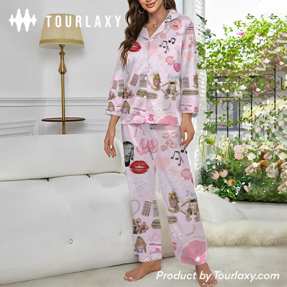 Sabrina Carpenter Short n Sweet Pink Pajamas Set for Adults